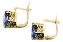 Earrings Vintage Aquamarine 14K Yellow gold vec003y